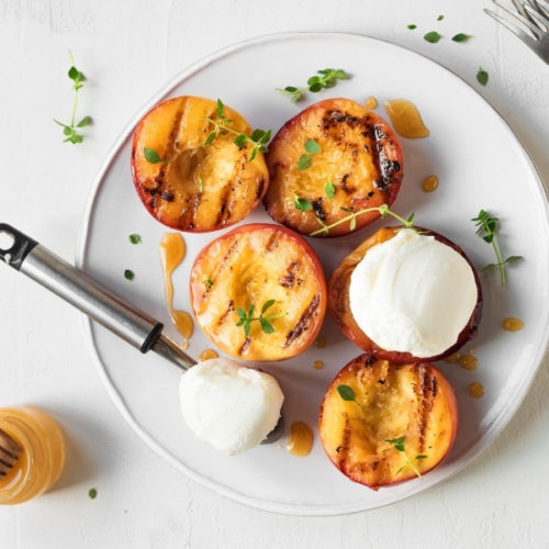 Baked Peaches (With Ice Cream or Goat Cheese)